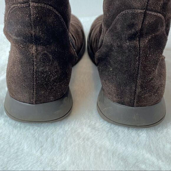 Tabarca By Pepa Brown Suede Embroidered Calf Boots Size 38 - Picture 9 of 14